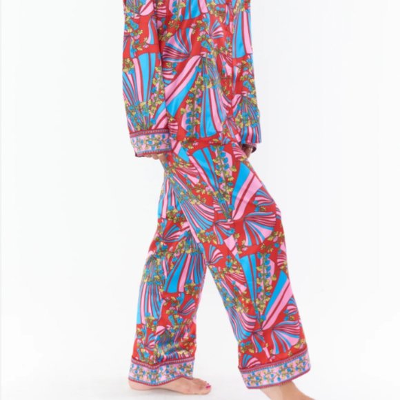 Show Me Your Mumu SMYMM Classic PJ Set Positano Paisley Satin xxl - Picture 3 of 5